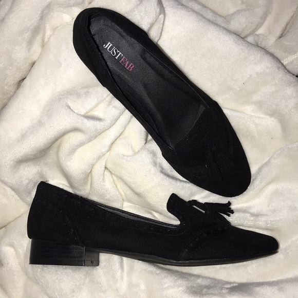 JustFab Shoes Brand New Justfab Black Suede Melissa Loafers Poshmark
